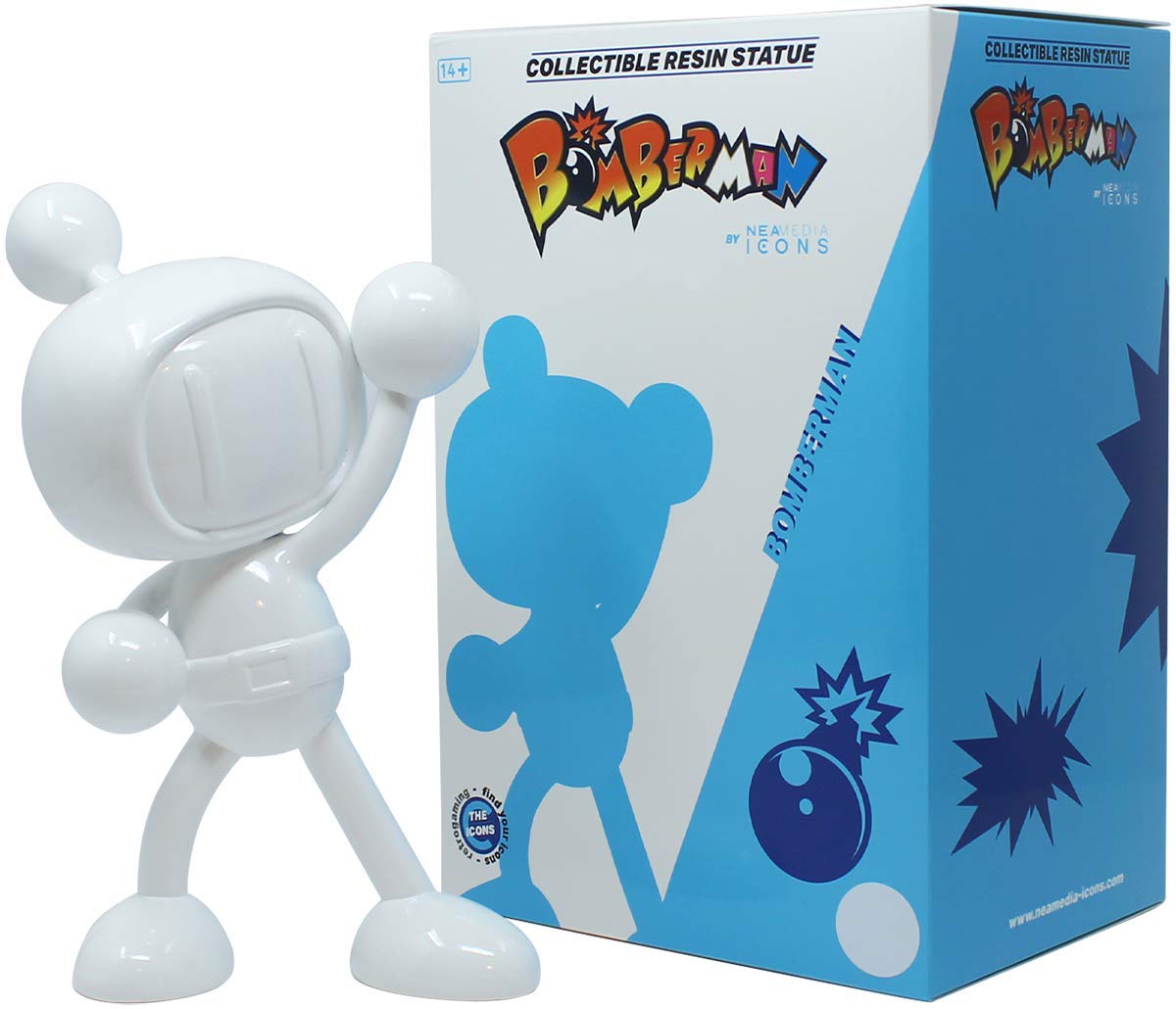 Neamedia Bomberman Scultura Icons - Statua 25 cm - Oggetto Retro Design Moderno e Deco - Retrogaming Icons (BIANCO)