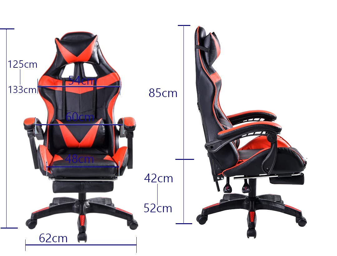 ゲーミングチェア リクライニングチェア オフィスチェア PCチェア (赤黒) Amazon.co.jp: ゲーミングチェア リクライニングチェア オフィスチェア