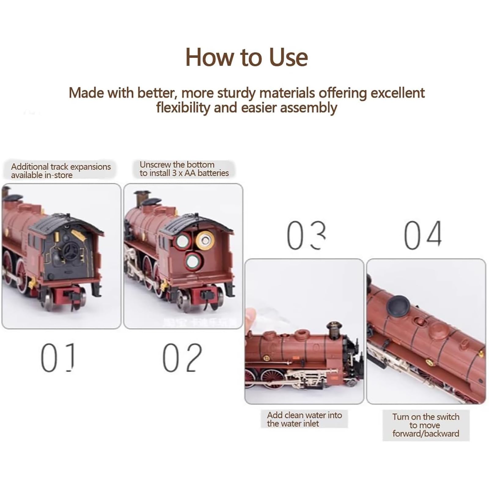 Generico Set Modello di Treno Elettrico in Lega con Carrozza e Binario Lungo, Luci e Effetti Sonori, Stile Vintage del Modello di Treno Classico per Adulti e Adolescenti