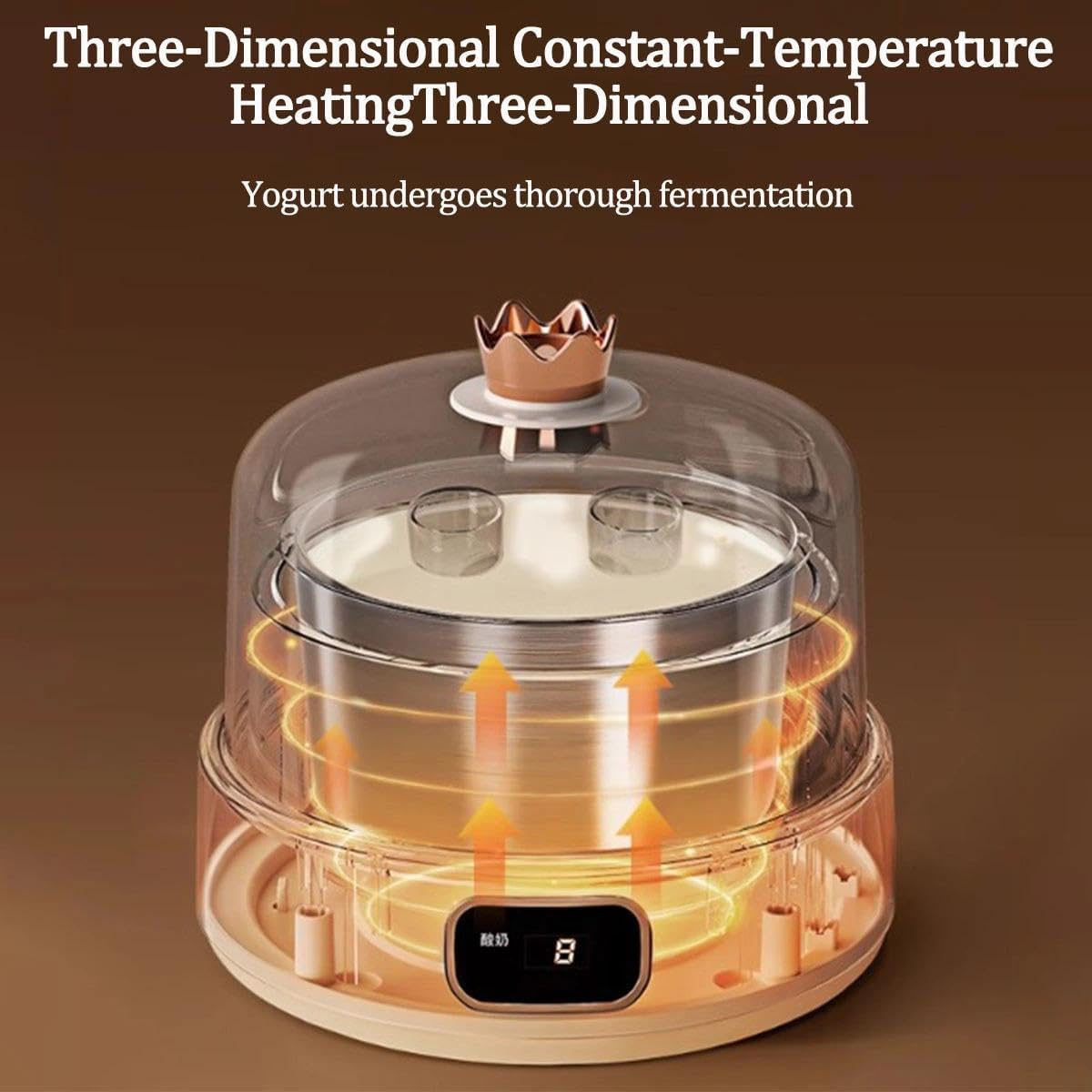 Thermostatic Yogurt Maker, 1L Stainless Steel Inner Bowl, Adjustable from 8 To 12 Hours, Suitable for Making Rice Wine Kimchi and Yogurt