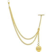 Gold/Silver Men's Pocket Watch Chain Vintage Albert Chain with Lobster & T-Bar Clasps Watch Chains Link Vest/Suit for Your Pocket Watches/Pendant
