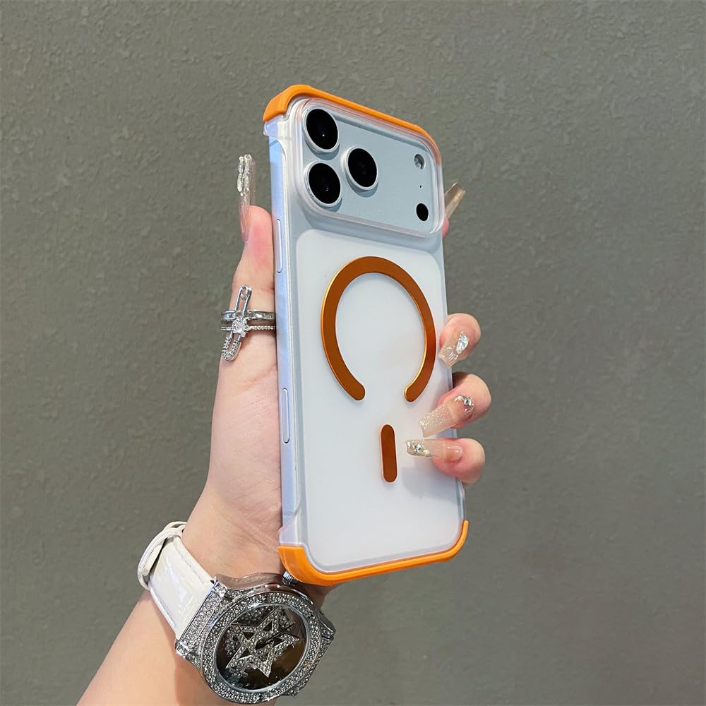 Coque magnétique iPhone 17 Pro Max orange pour style urbain actif