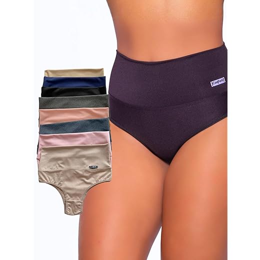 ART ÍNTIMA - Kit 10 Calcinhas Cinta Alta Compressão Segura Barriga - Moda Íntima - Confeccionada em Suplex - Reforçada & Confortável - Ideal Para Uso Diário