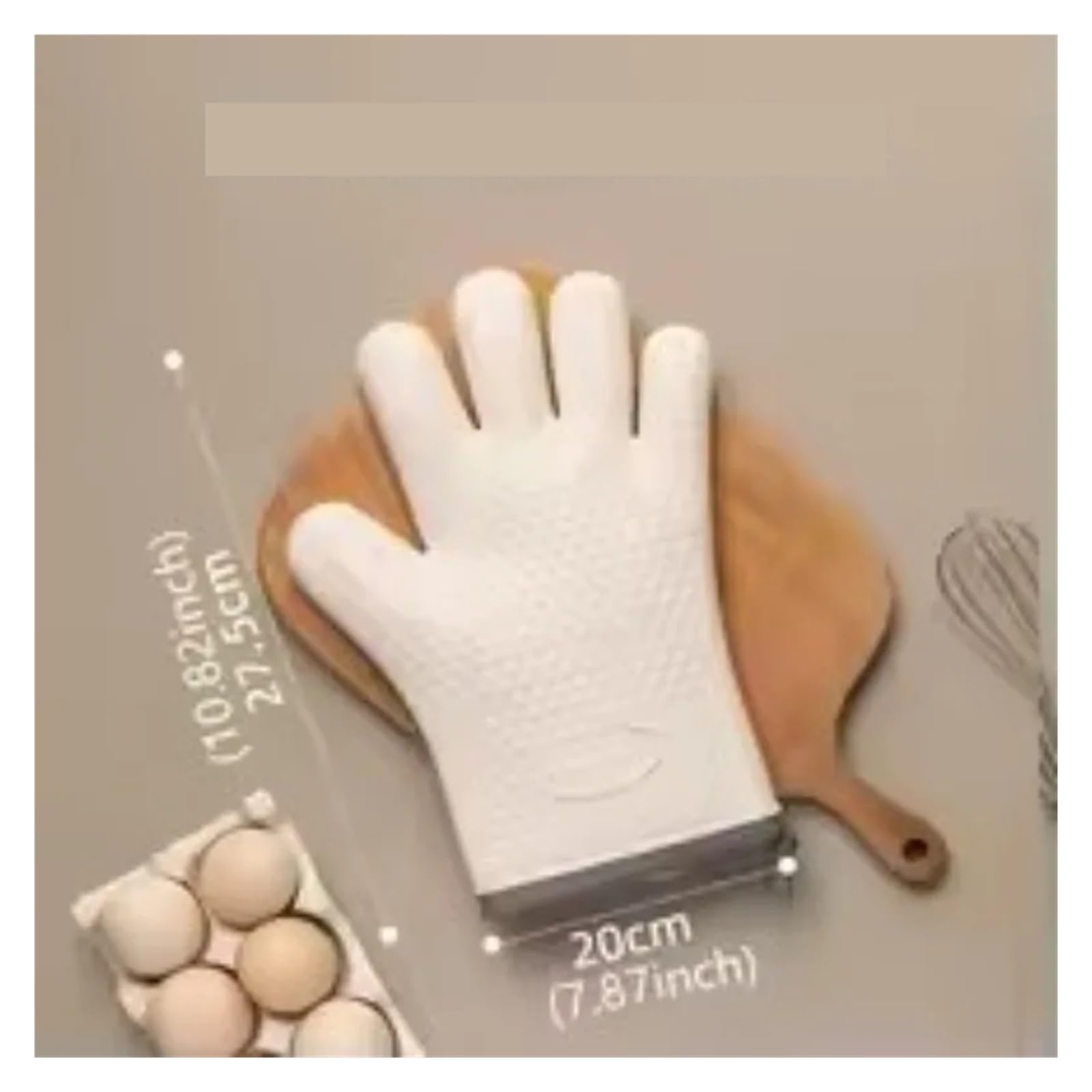 Guanto da cucina silicone cotone, guanto forno antiscivolo a cinque dita | 1 pezzo coprimano per forno e microonde, per pasticcerie, pizzerie, panifici e hot pot(WSB0173021)
