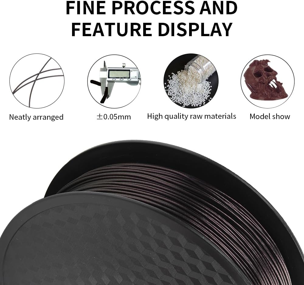 BORDSTRACT 3D Printer Filaments, 1.75mm 1kg Magic Color Bubble-No PLA Neat Lines, Magic Purple Printing Filaments Suitable for Common 3D Printers