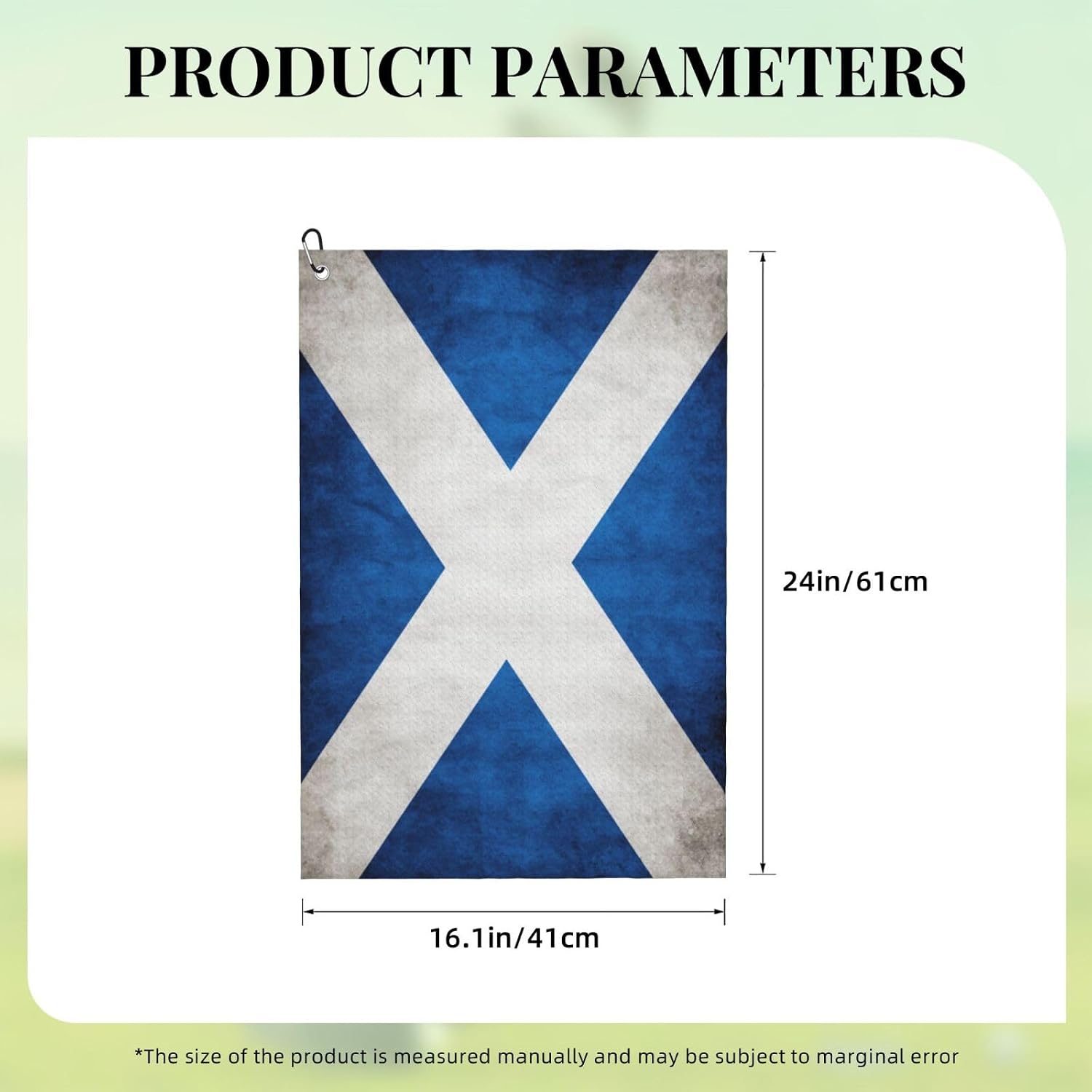 Vintage Scottish Flag Golf Towel with Carabiner Clip Golf Gift for Men Waffle Pattern Cooling Towels