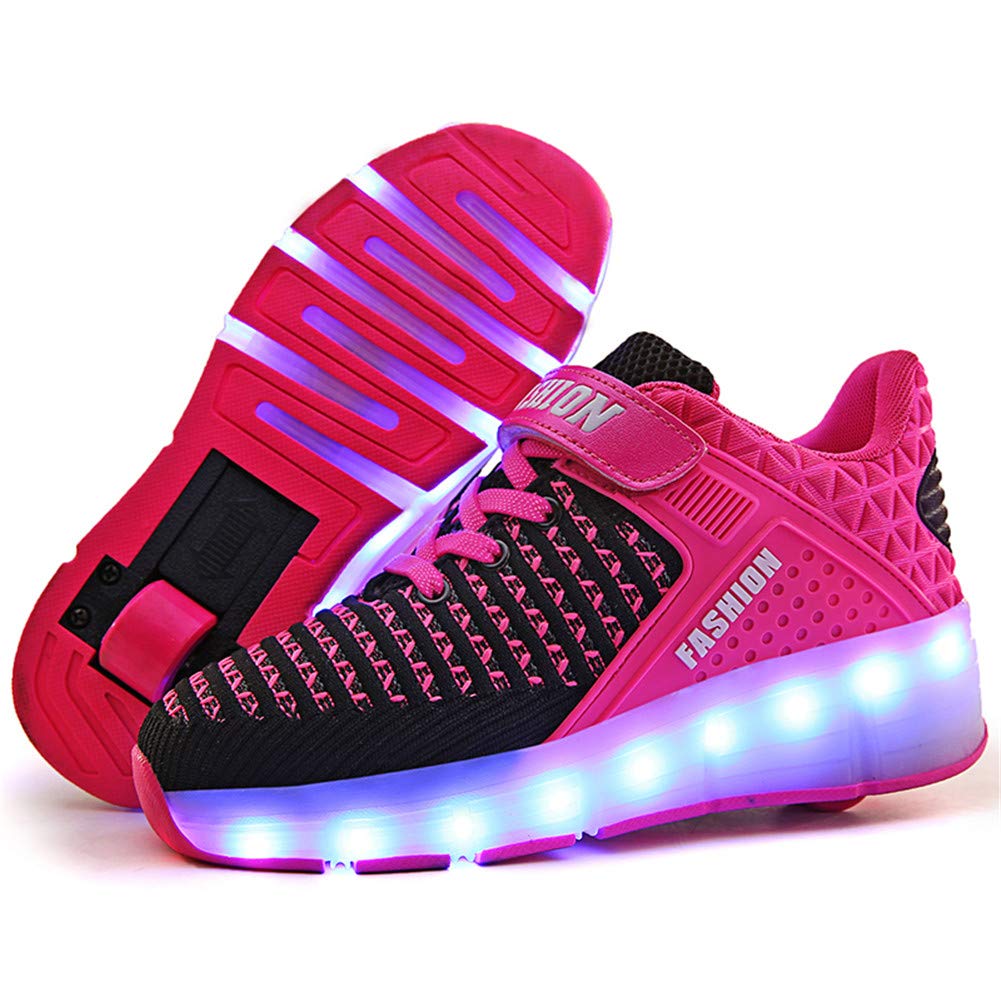 Chaussures à LED Rechargeables USB - Lumière Clignotante Couleur Changeante, Semelle Double Roulettes - 6