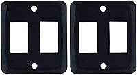 Vista 2 de JR Products 12885 Placa frontal negra de doble interruptor