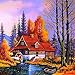 Produktbild 5D Diamond Painting Art Kit für Erwachsene Rotes Haus Kreuzstich am Bach für Anfänger Volldiamantstickerei zum Stressabbau Zuhause Wanddekoration e-Rund 30x40cm