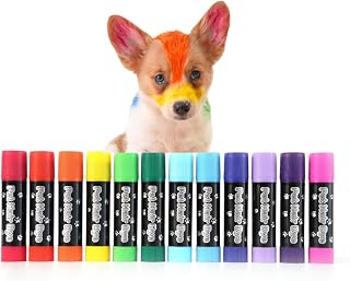 Pet Hair Dye Set, 12 Vibrant Colors, Temporary Hair Color for Dogs and Cats, Safe Pet Grooming Markers with Smooth Texture, Easy Drawing