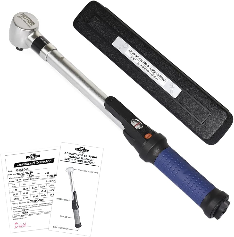 FIRSTINFO 3/8 inch Drive Precision Certified Adjustable Torque Wrench