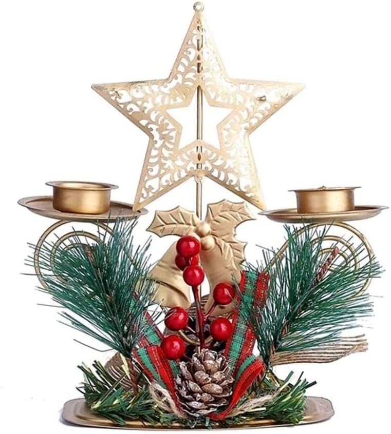 Candle Holder for Table Bedroom Craft Living Room Table Birthday Dinner Party Christmas Decor Wedding Stand Ornament Tea Light Desktop Decoration (Color : Christmas Tree)