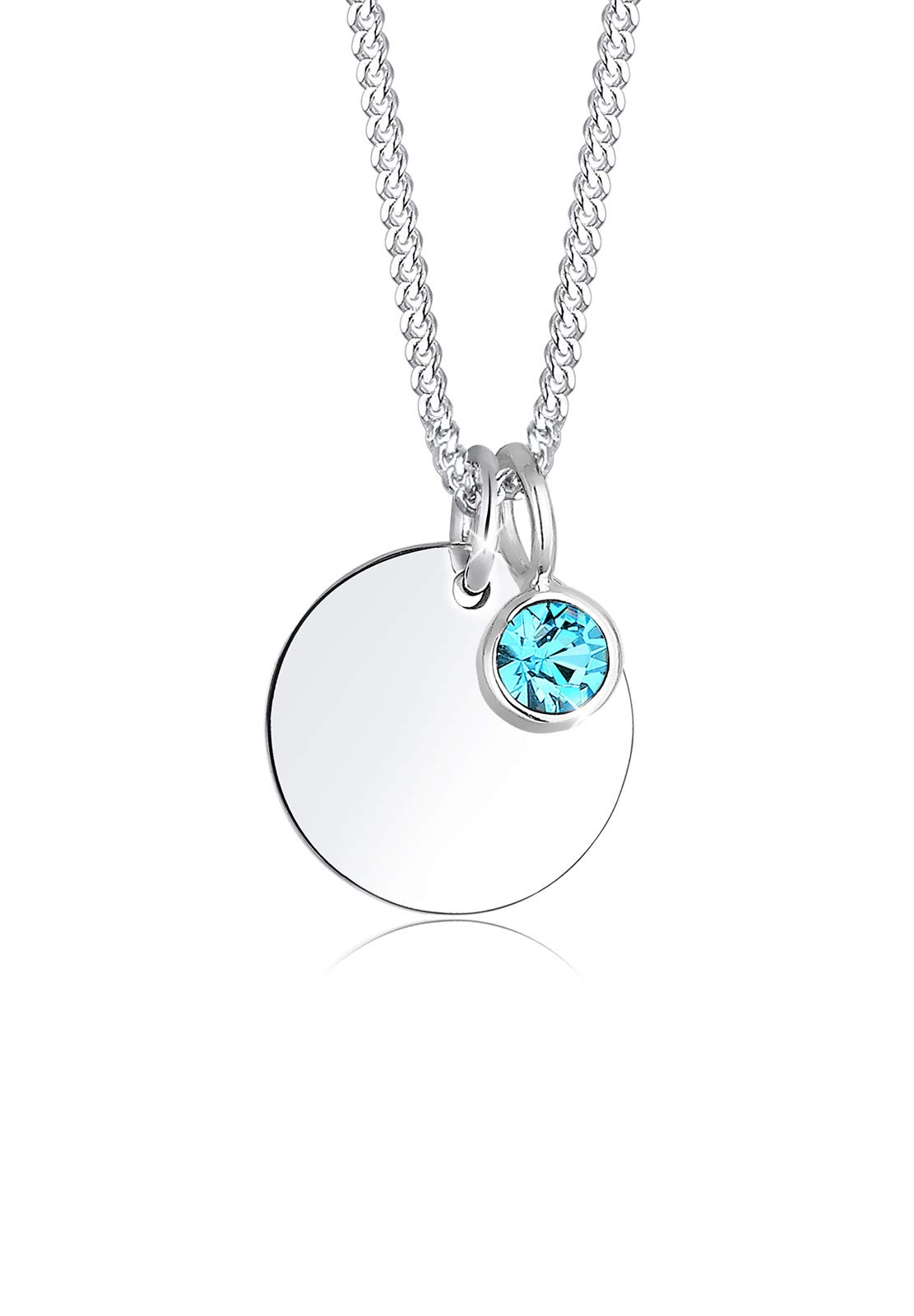 Elli Necklace Birthstone March Crystals 925 Sterling Silver