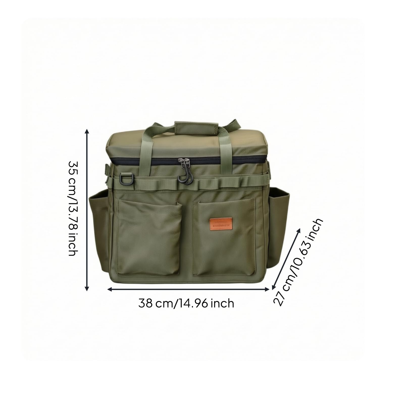 Borsa Portaoggetti da Esterno Multifunzione Borsa da Campeggio con Tasche Resistente per Escursionisti, Picnic, 黑色
