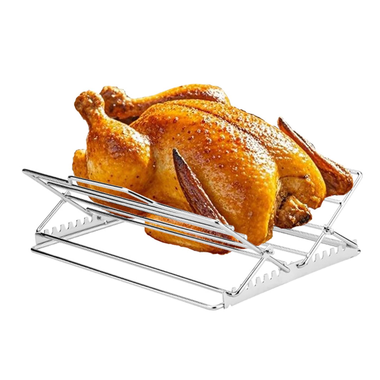APGLSXY Stainless Steel Poultry Roaster Stand for Oven Cooking and Smoker Foldable for Uniform Heating and Simple Storage Compact Storage Roasting Tool