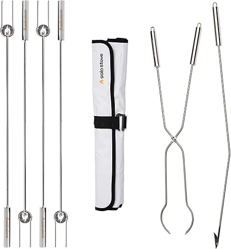 Solo Stove - Brochetas para Asar y Poker para Brasero - Accesorios de Leña para Braseros de Exterior y de RV