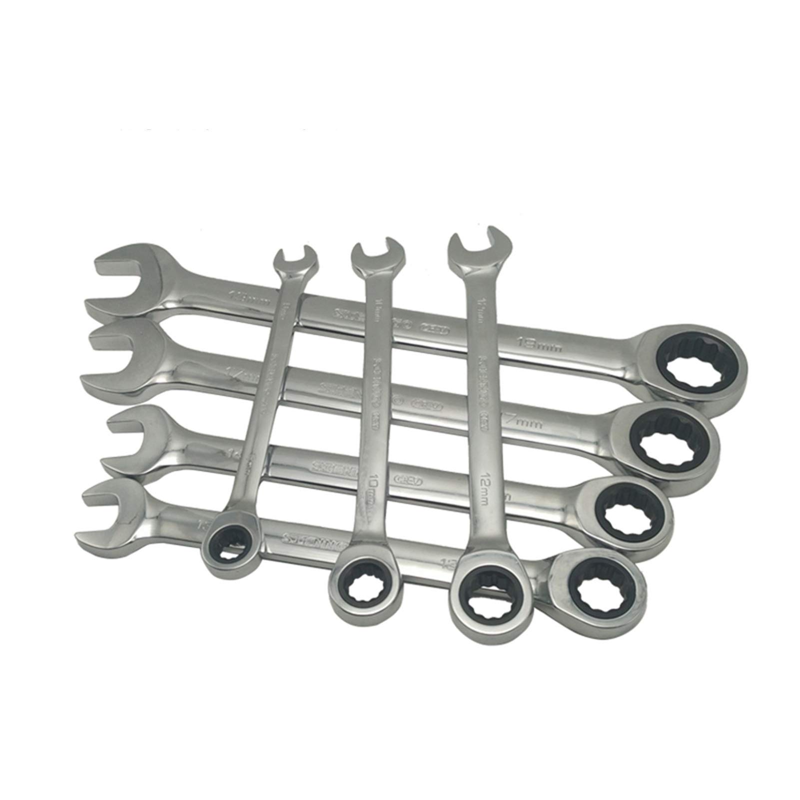 Zestaw kluczy płasko-oczkowych z grzechotką, zestaw kluczy płasko-oczkowych Jednoczęściowy klucz płasko-oczkowy 8–32 mm z kluczami Pierścień zębaty Klucz dwustronny Klucz grzechotkowy 17 mm (Size : 3