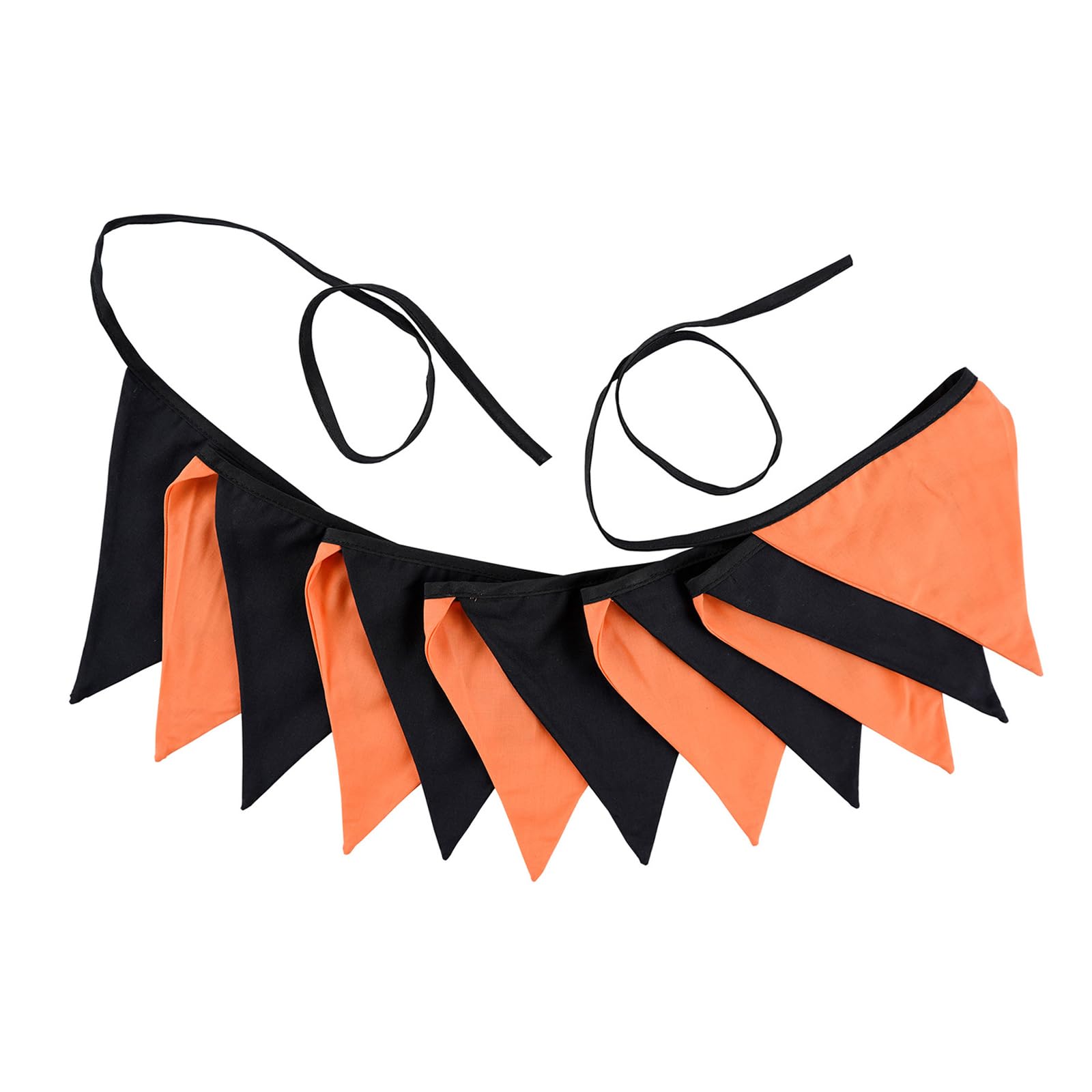 PANGBOER Halloween Thanksgiving Bunting Flags Cotton Fabric Pennant Triangular Banners for Seasonal Celebration Decors Halloween Bunting Flags