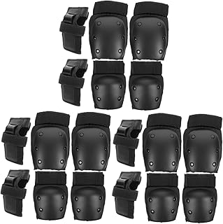 CLISPEED Conjunto De 3 Conjuntos De Joelheiras De Longboard Para Adultos Joelheiras De Skate E Cotoveleiras Joelheiras De Equipamento De Equitação Para Crianças Conjunto De 6 Peças