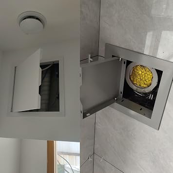 UrbanUp Access Panel for Drywall Metal Access Panel Door with Magnetic Switch, Ceiling Access Panel/Alarm Wall Inspection Hatch, Easy Access Doors Push Lock & Open(White,35x40cm/14x16in)