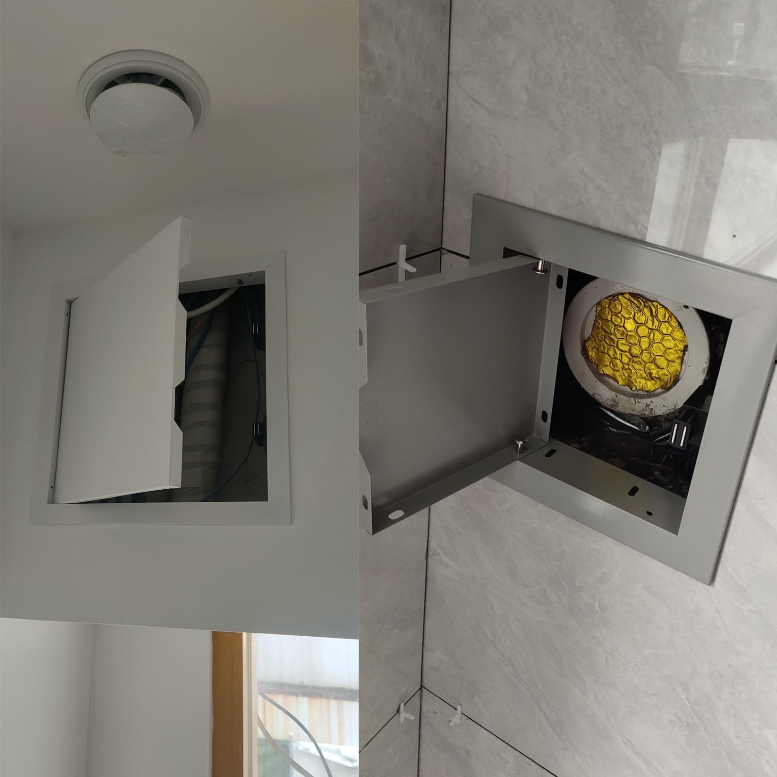 Revisionsklappe Trockenbau Kleine Sanitär-Revisionsklappe, Rechteckige/ Quadratische Revisionsklappe, Magnetisches Revisionsklappen-Set für Wand/ Decke, Individuell Anpassbare Serviceklappe(Gray,25x30