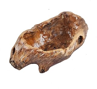 NWFashion Wooden Brown Tump Flower Succulent Pot/Planter/Container foe Indoor Outdoor