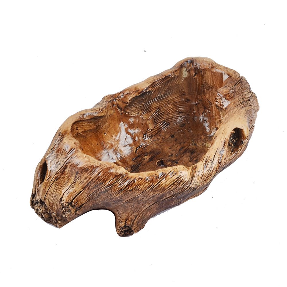 NWFashion Wooden Brown Tump Flower Succulent Pot/Planter/Container foe Indoor Outdoor