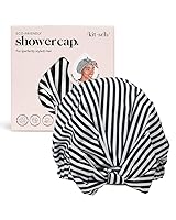 Vista 7 de Gorra de ducha Kitsch Luxe, reutilizable e impermeable, resistente al moho, forrada y acondicionada
