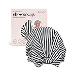 Kitsch Luxury Shower Caps for Women Reusable Waterproof - Large Shower Cap for Women and Men, Non-slip, Quick-dry Hair Cap for Long & Short Hair, Comfortable and Stylish Design - Stripe