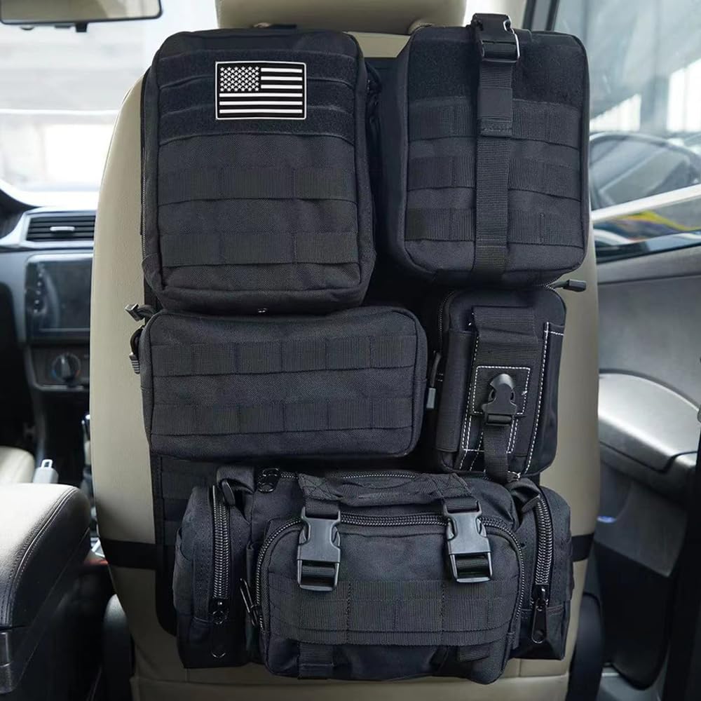 Genérico Organizador universal para respaldo de asiento coche con 5 bolsillos desmontables panel almacenamiento ajustable vehículos actividades y control del desorden