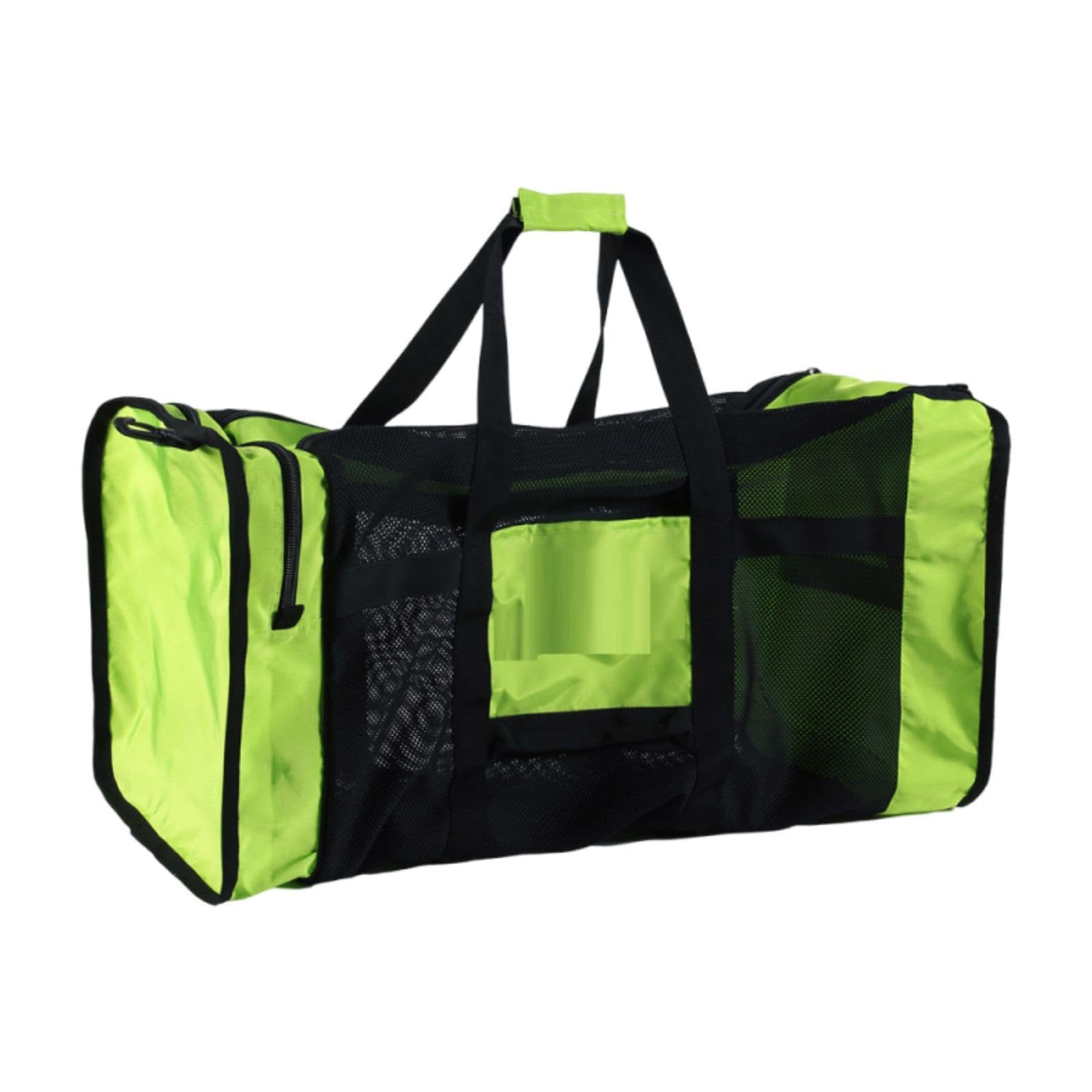 Generic Borsa da viaggio in rete, borsa per attrezzatura subacquea, con cerniera, traspirante, capacità, da spiaggia per piscina, snorkeling, sport, Verde