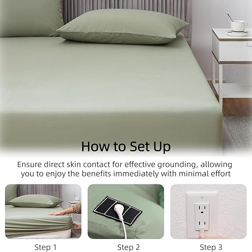 Miniatura 5 de Sábanas de tierra para Earthing tamaño King con cordón Grounidng de 15 pies