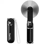 Morelax Handheld Mini Fan, 3 IN 1 USB Rechargeable Portable Fan 9-19 Working Hours-3Speed with Power Bank, Flashlight, Pocket Design for Travel/Summer/Concerts,Personal fan,Black