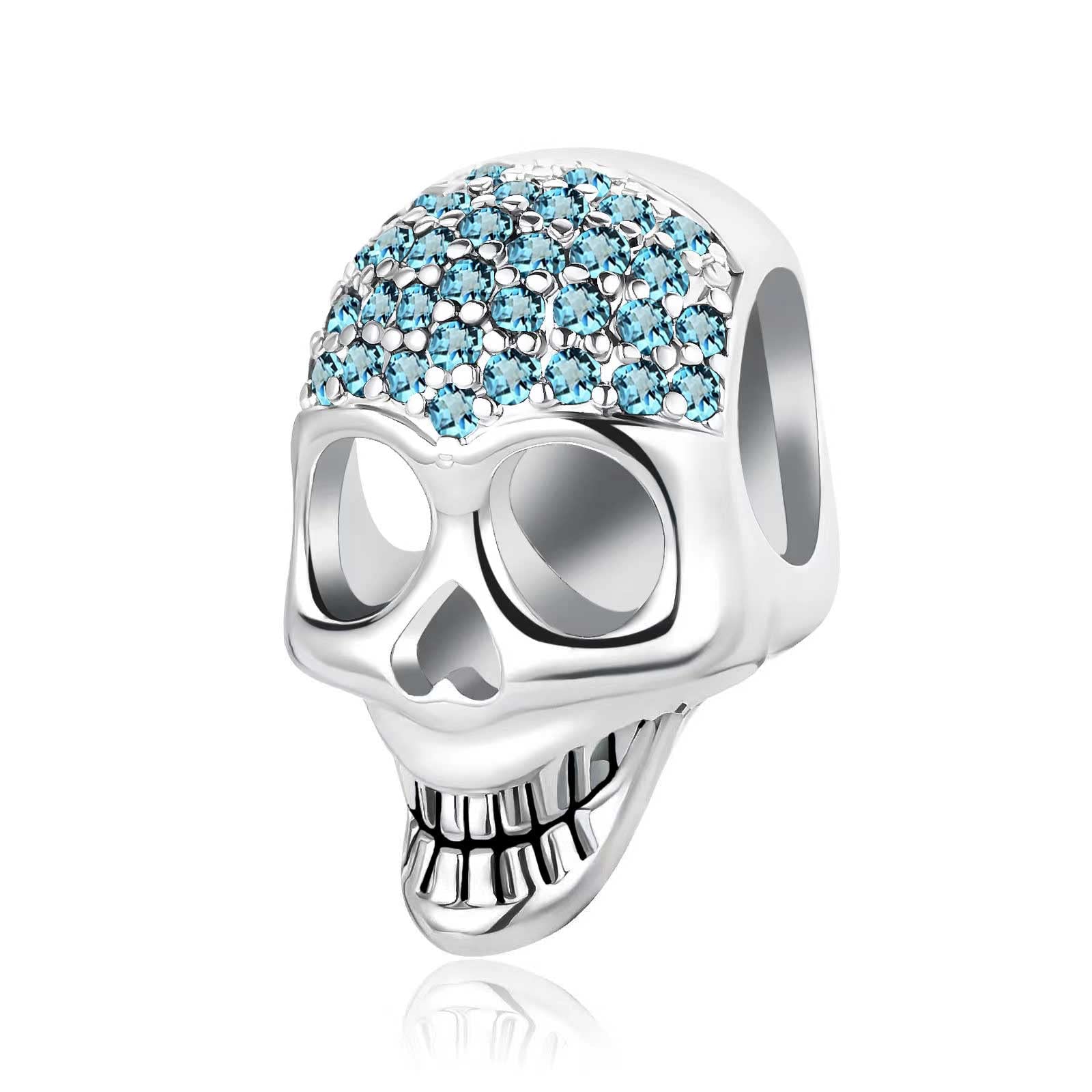 Chili JewelrySparkling Crystal Skull Charm Compatible With Pandora Charms Bracelets