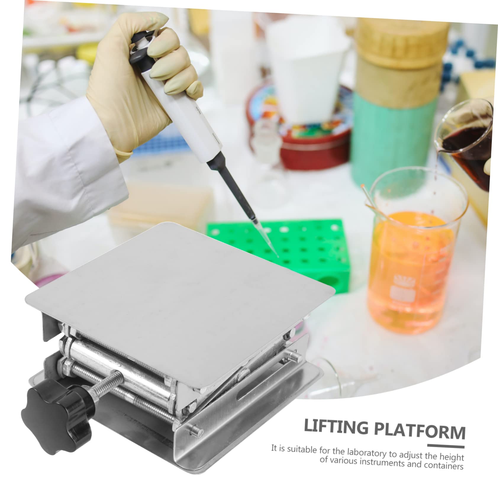 Cabilock Piattaforma Elevatrice da Laboratorio Inossidabile Martinetto Forbice Pratico per Esperimenti Scientifici e Uso