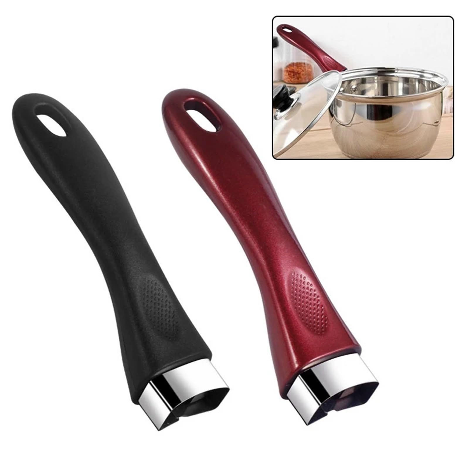 Asa de la tapa de una olla, Reemplazo de mango sartén acero inoxidable baquelita, 6 piezas, multicolor(Red)