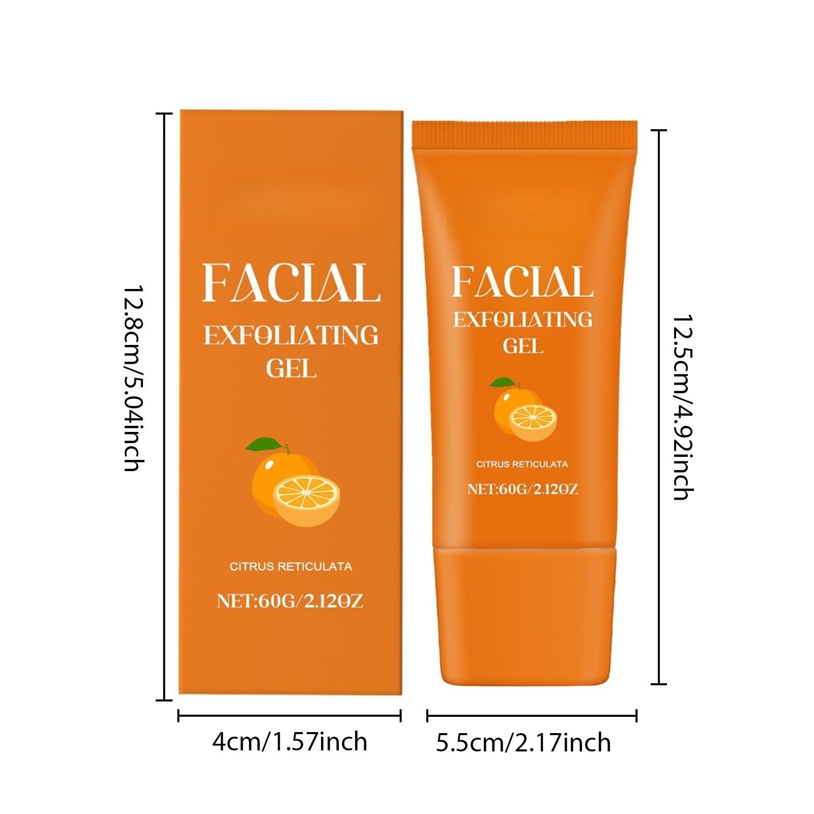 Gesichts- und Körperpeelinggel mit Bio-Vitamin mit Orangenenzymen, sanftes Gesichtsreinigungspeeling mit aufhellender Wirkung, feuchtigkeitsspendend, Anti-Aging