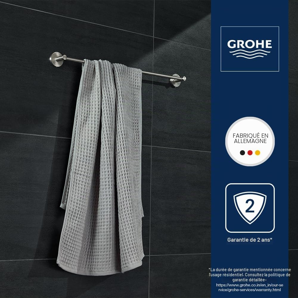 GROHE 40366001 Essentials Barre Porte-Serviettes Argent, Chromé