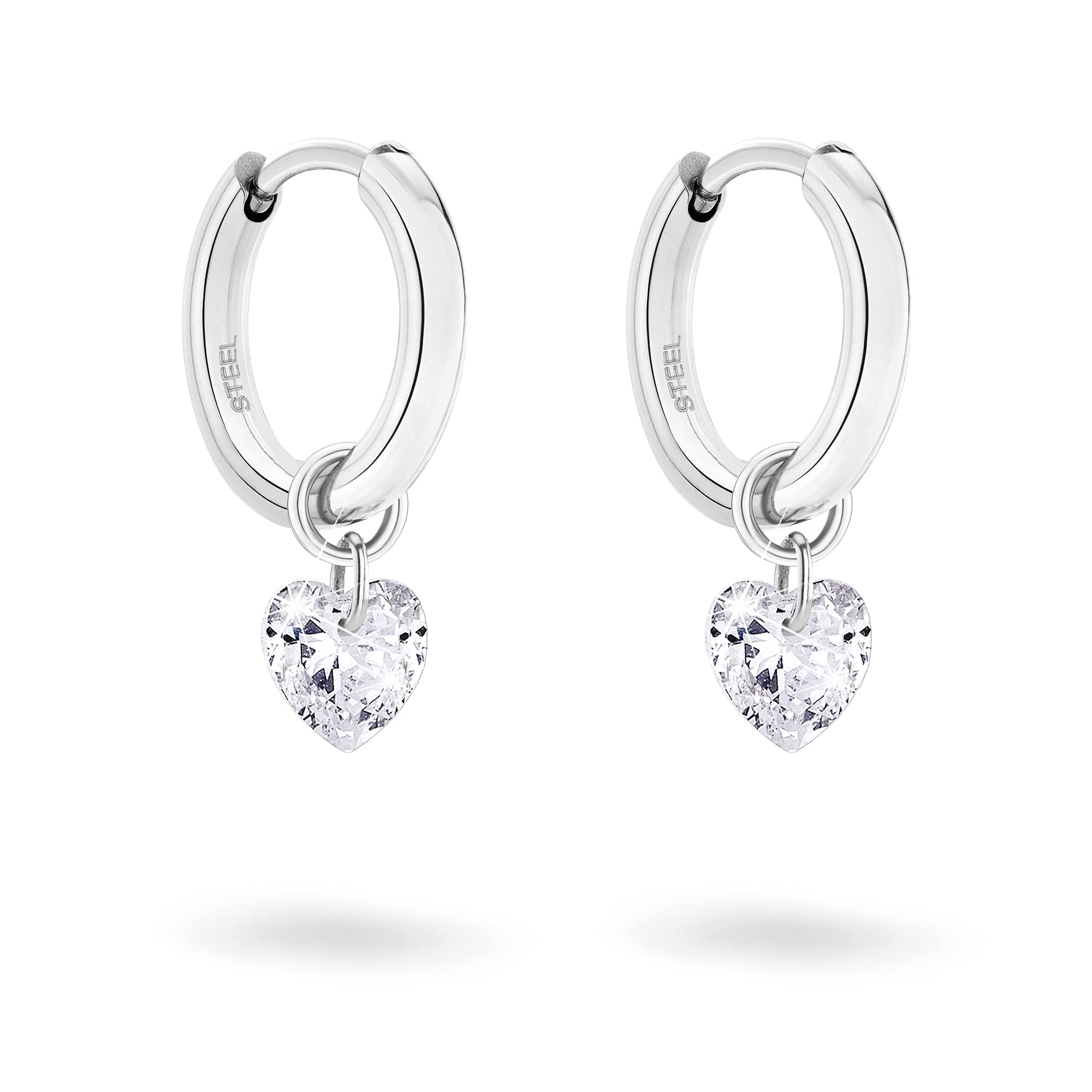 Tamaris TJ-0366-E-16 Creole Earrings, 1,6, Stainless Steel, Cubic Zirconia