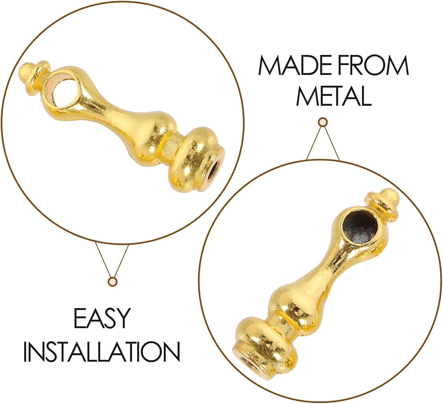 VALICLUD 10pcs Metal Glass Rail Connectors with Decorative Furniture Spindles, 0.6cm Diameter Baluster Posts for Wine Cabinet and Dining Cart Furniture Hardware