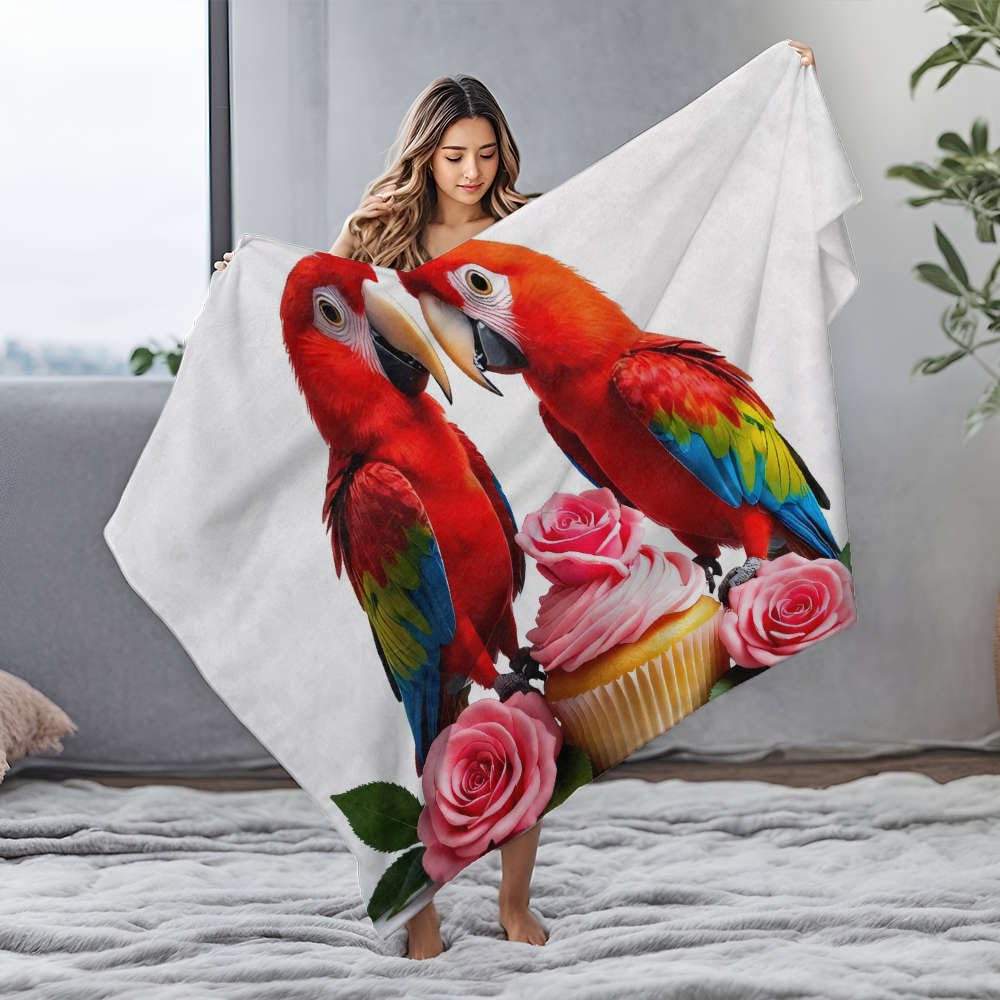 Couverture flanelle perroquets pour vos soirées cocooning