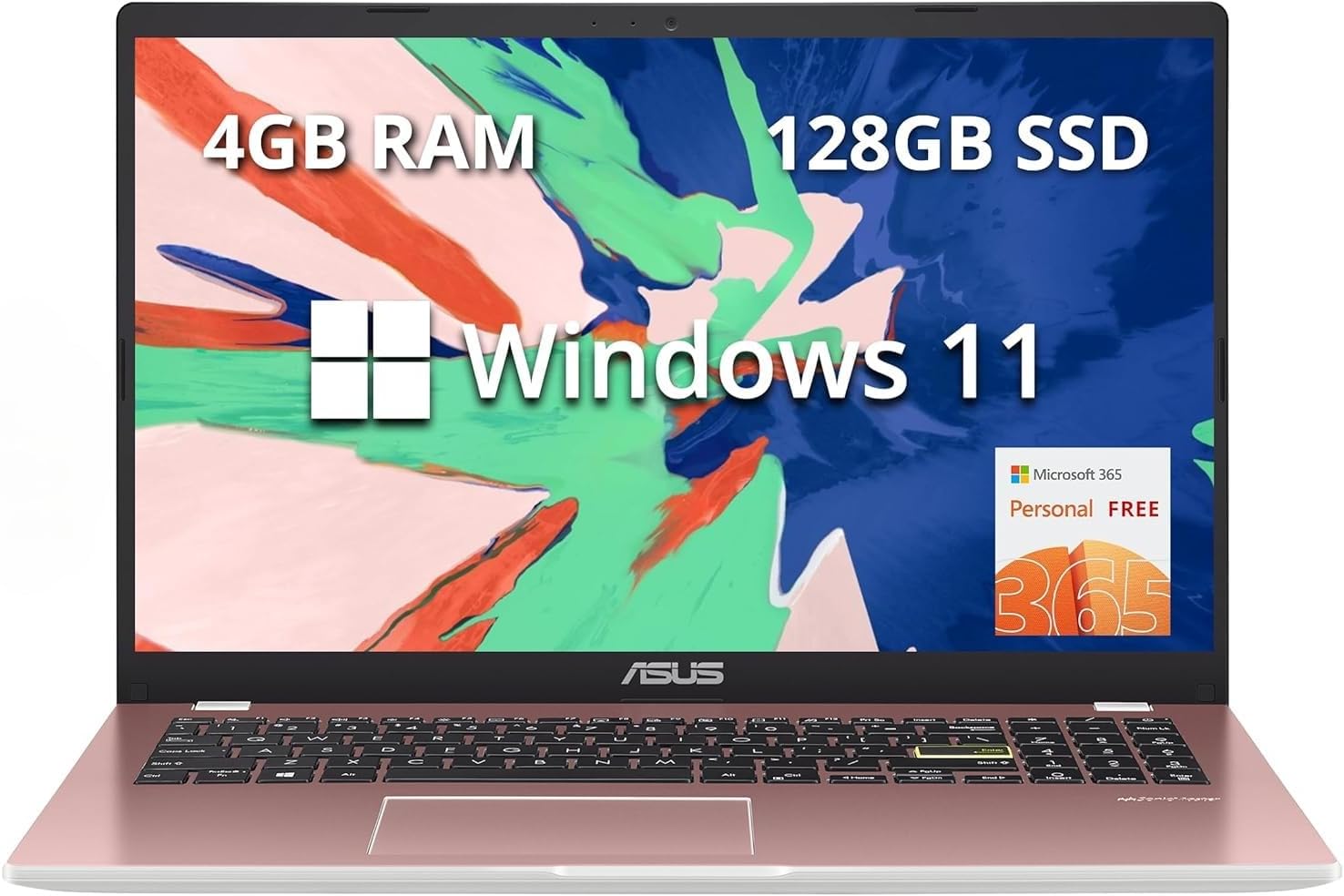 ASUS Vivobook Go 15 Thin & Light Laptop Computer, 15.6” FHD Display, Intel Celeron N4020 Processor, 4GB RAM, 320GB Storage, Windows 11, HDMI, SD Card, 1 Year Microsoft 365, Black