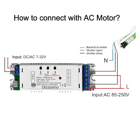 WiFi Smart Linear Actuator Motor Controller, Forward and Reverse Relay | DIY Switch for Smart Home Automation, Smart Life APP / RF433Mhz 328FT Remote Control, Timer, (DC5V 12V 24V 32V)