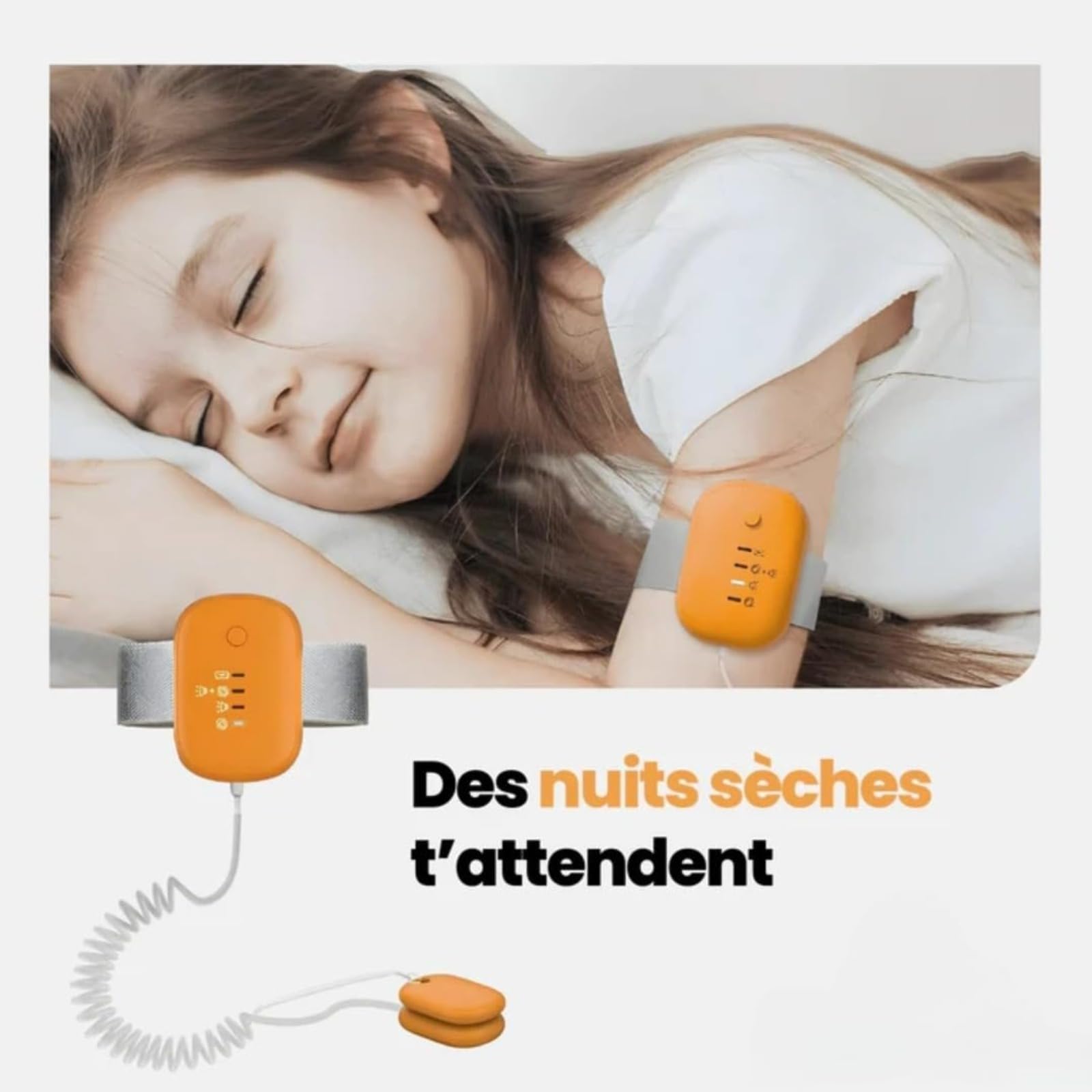 Alarme Nocturne Anti-énurésie DodoGuard™ Rechargeable USB - 3 Modes (Son, vibreur, Mixte) pour Enfants et Adultes - Haute sensibilité (Vert,1 Article)