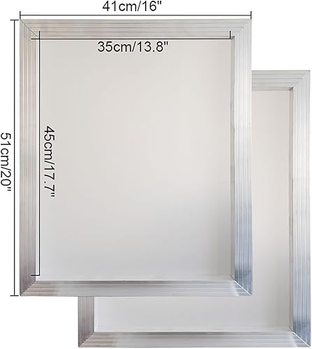 Miniatura 2 de YLZ Pantallas de impresión de pantalla de seda de aluminio 16 x 20 pulgadas Frame-110 malla blanca (2 PC)