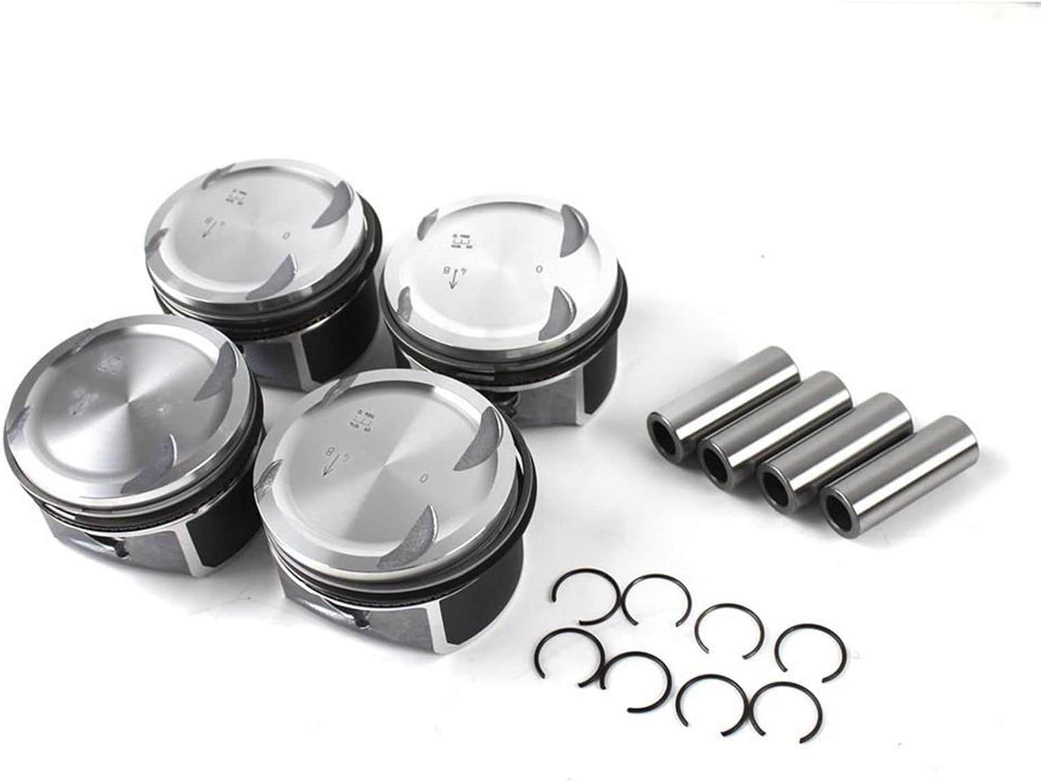 4pcs Engines Car Pistons&Rings Kit Φ82mm Compatible with 2710300024 2710302217 2710306617 Compatible with Mercedes-Benz W203 W204 A209 C200K M2711.8L