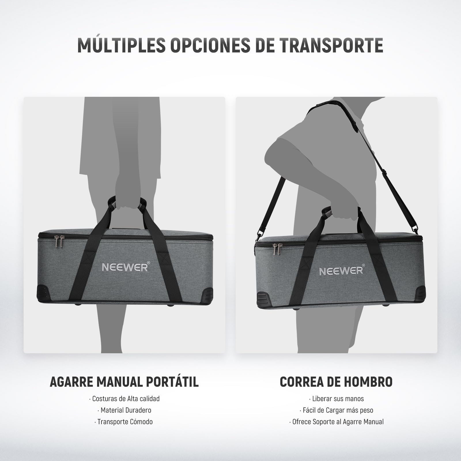 NEEWER Bolsa de Transporte con Correa para el Hombro, asa, Acolchado de Espuma para luz de Estudio CB300B, CB200B, FS150B, CB100C, CB60B, RGB, CB60, MS60B, MS60C, MS150B, Vision 4, ML300,52 cm,