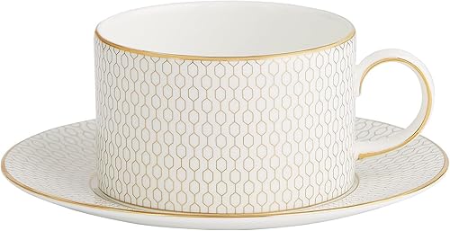 Wedgwood Gio Gold - Juego de taza de té y platillo