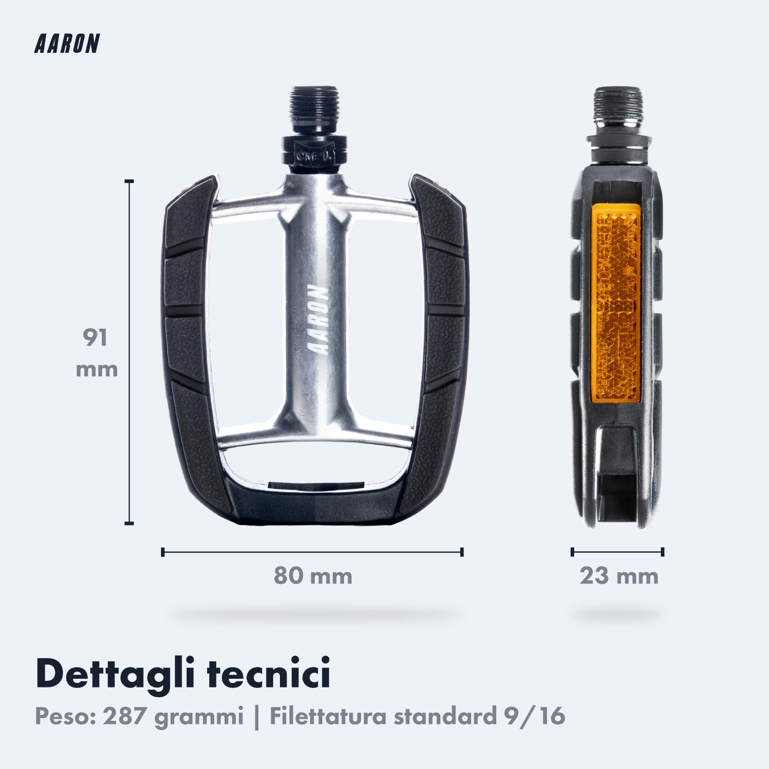 Pedali Per Bici City Con Riflettori E Superficie Antiscivolo - Ideali Per E-Bike, Trekking E Bici Urbane - Foto 4