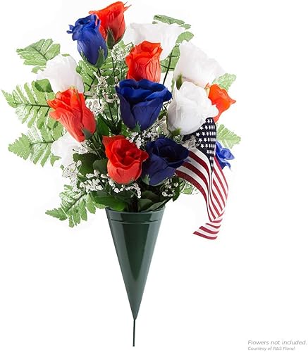 Miniatura 3 de Jarrón de cementerio de cono de metal